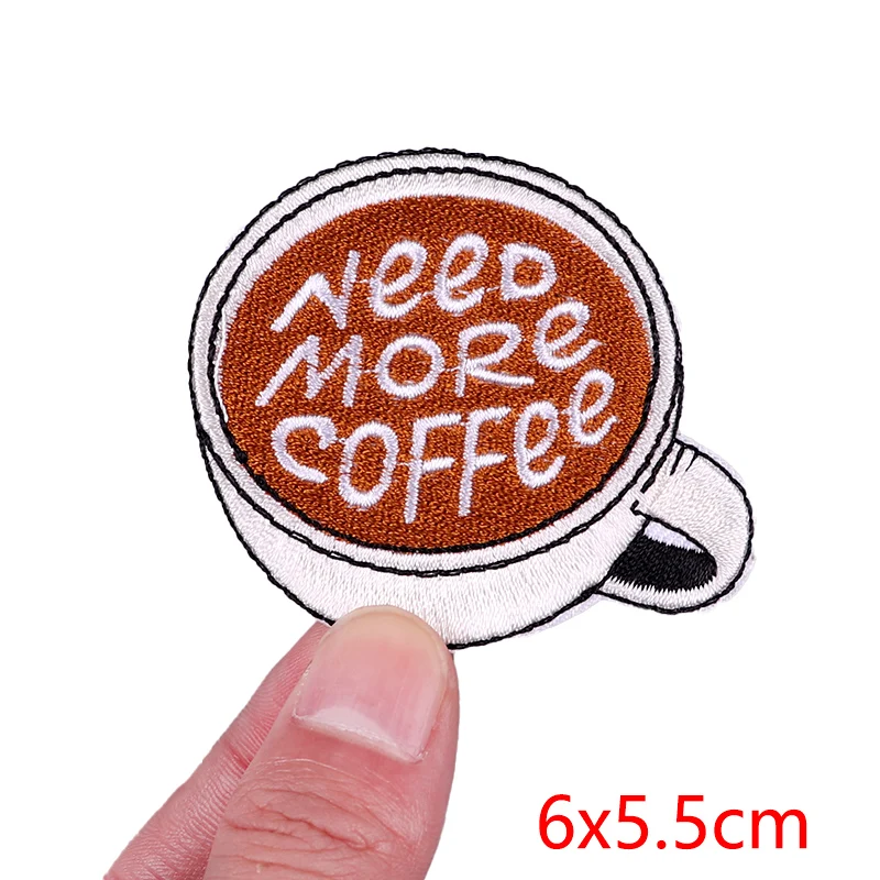 Parche bordado termoadhesivo taza café – Dibujos animados - imagen 5