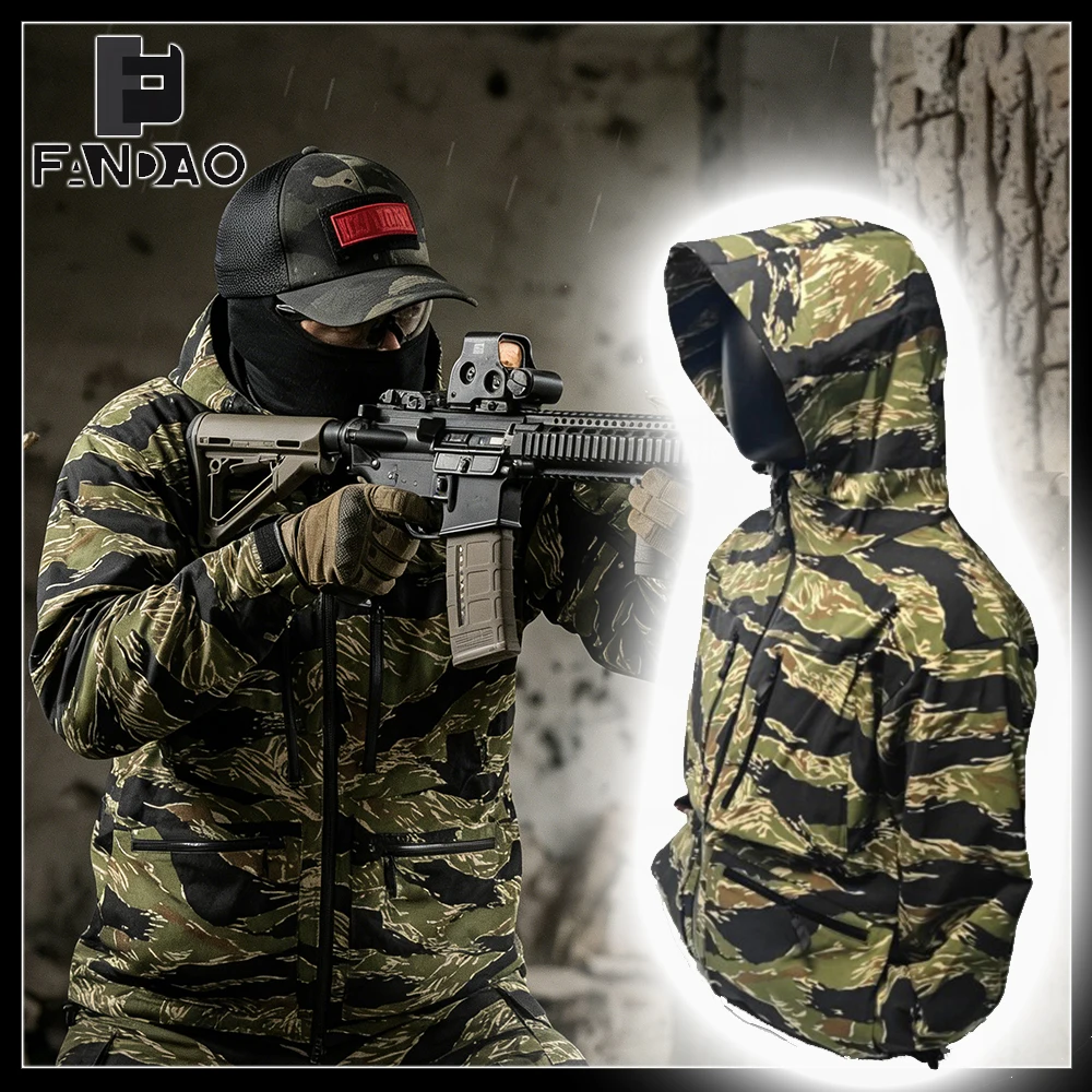 Chaqueta táctica impermeable ripstop camuflaje de combate hombre - imagen 3