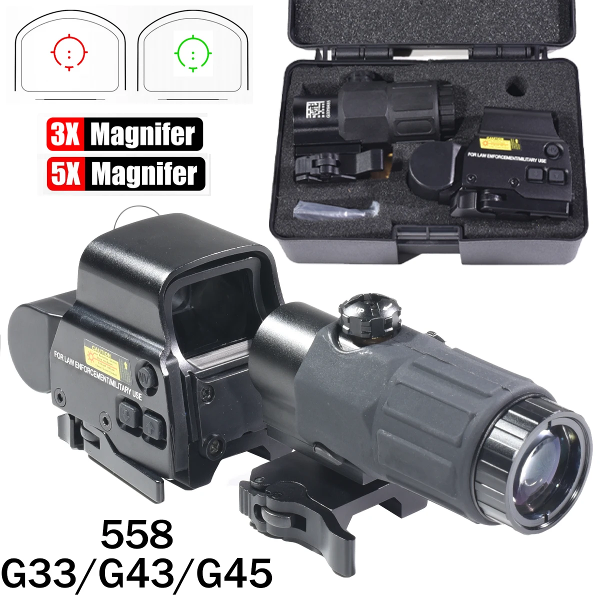 EOTech mira holográfica táctica con lupa ampliadora Picatinny