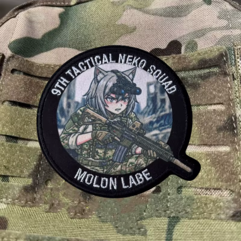 Parche táctico gancho y bucle para mochila con estampado de chica - imagen 2