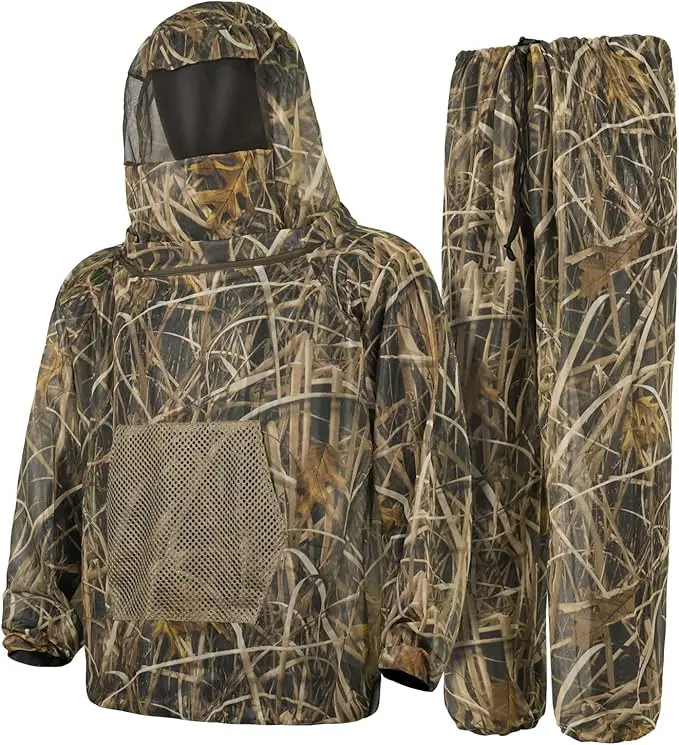 Traje Ghillie camuflaje transpirable con capucha para caza y pesca - imagen 3