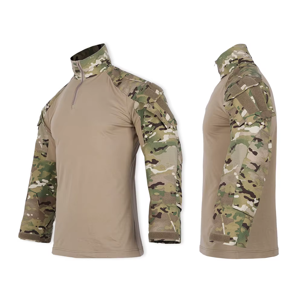 Camisa táctica camuflaje manga larga para hombre exteriores