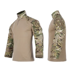 Camisa táctica camuflaje manga larga para hombre exteriores