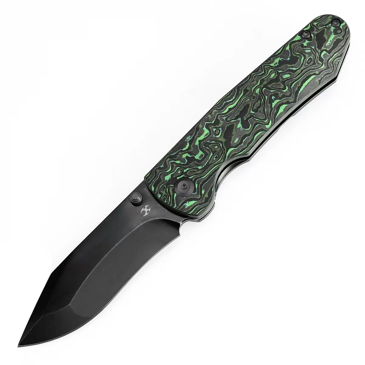 Kansept Superhawk EDC cuchillo plegable de titanio CPM S35VN Damasco - imagen 4