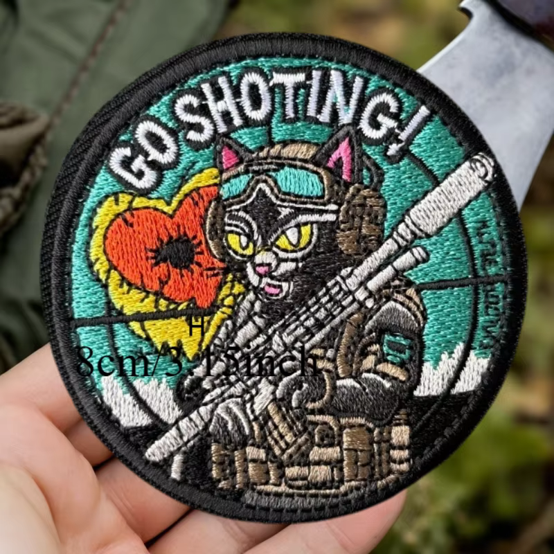 GO SHOTING Parche táctico bordado con velcro para mochila - imagen 4