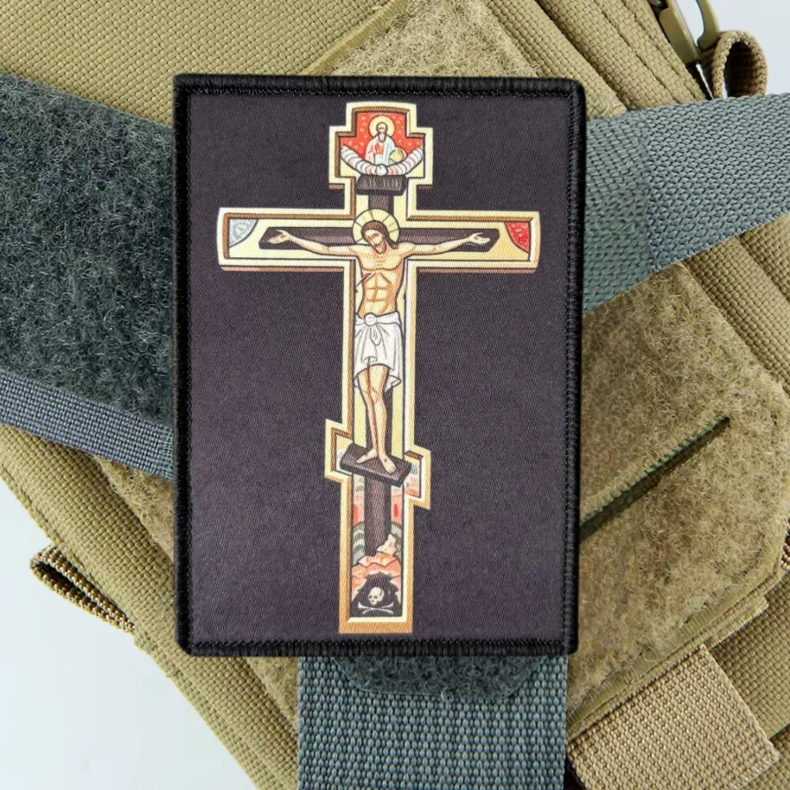Parche táctico de Jesús con crucifijo ortodoxo de velcro - imagen 4