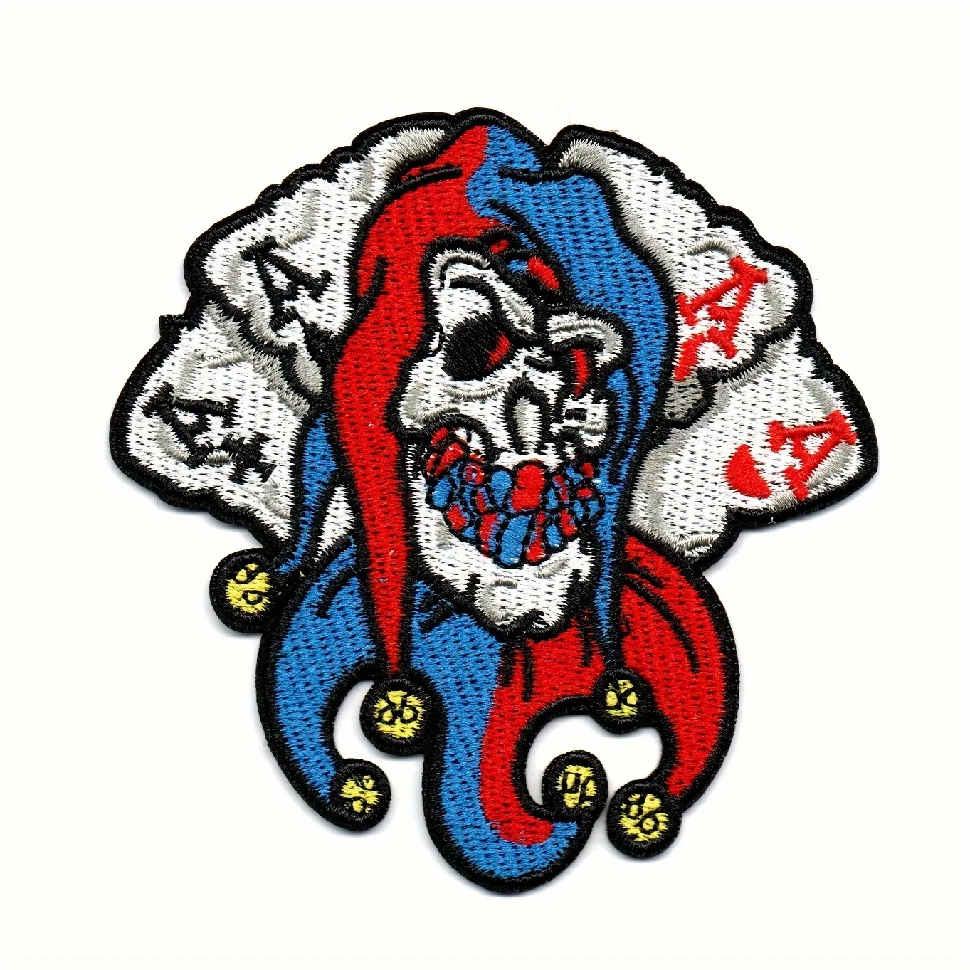 Parche termoadhesivo de calavera con diseño Ace Poker estilo punk