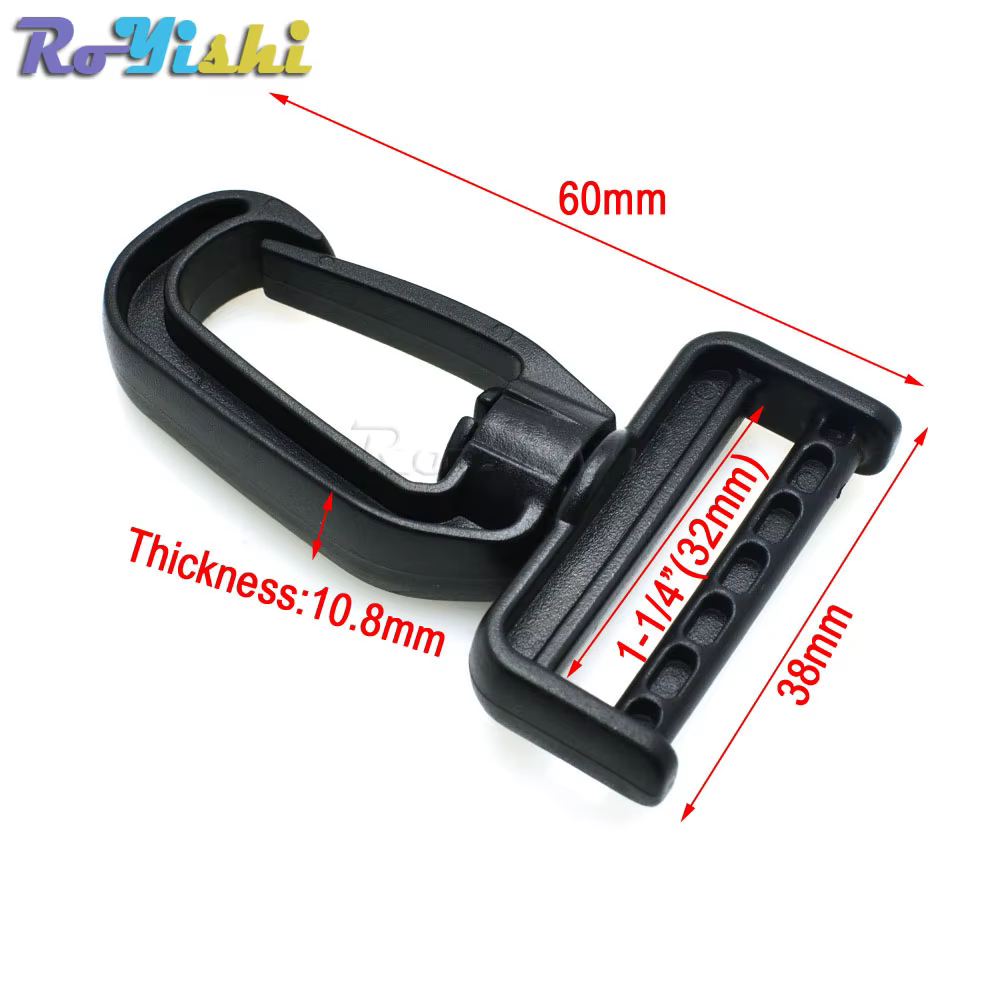 Mosquetón giratorio plástico MOLLE para correas y mochilas tácticas - imagen 2