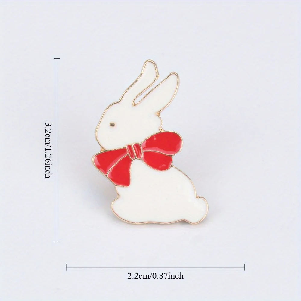 Pin de esmalte conejo blanco animación circular decorativa - imagen 2