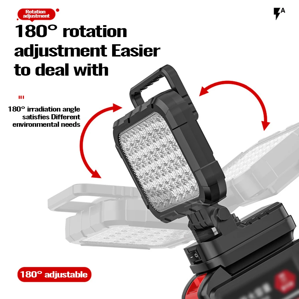Linterna de trabajo LED USB recargable compatible Dewalt Makita - imagen 3