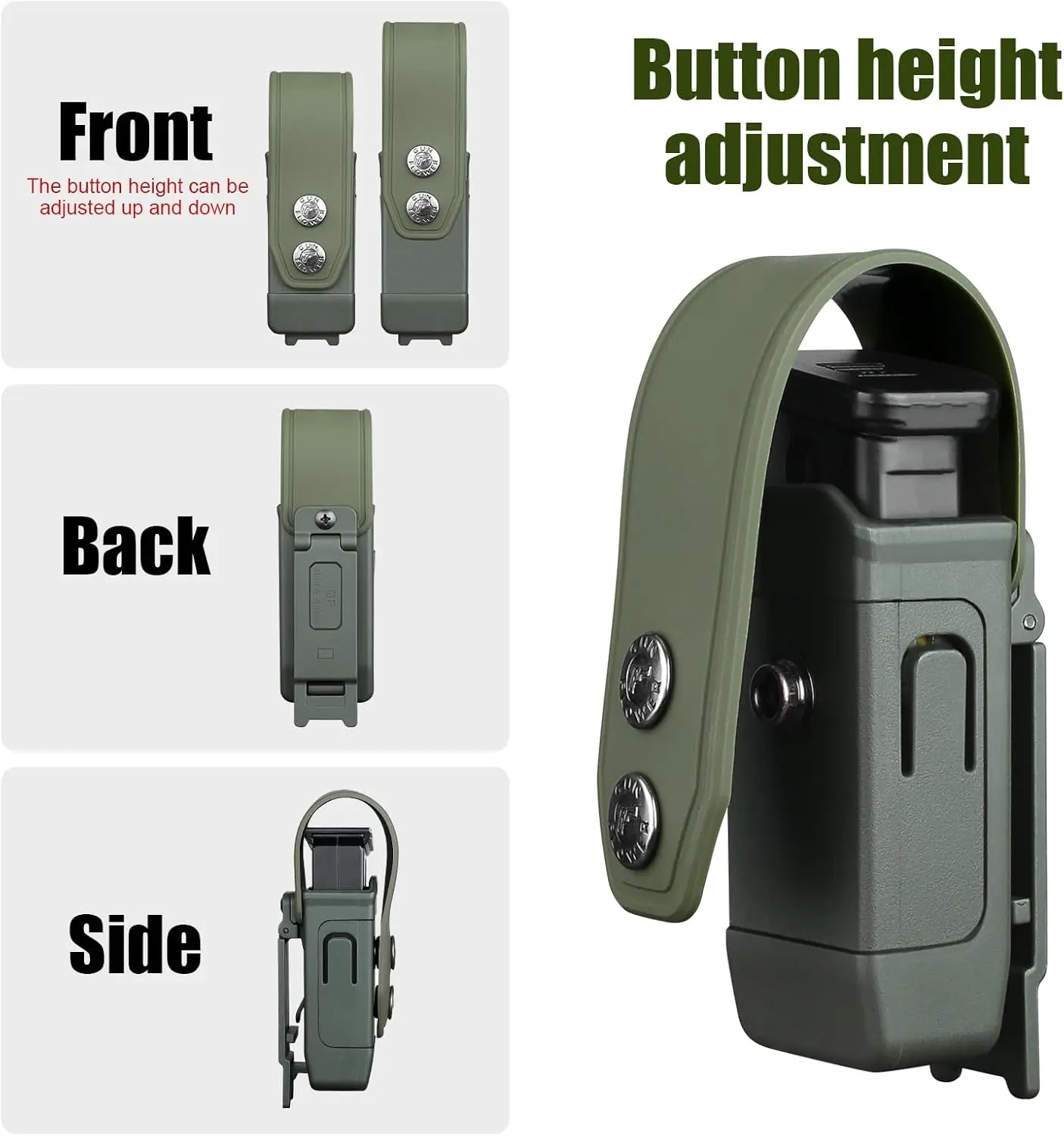 Portacargadores táctico doble para Glock 17/19 – retención magnética - imagen 3