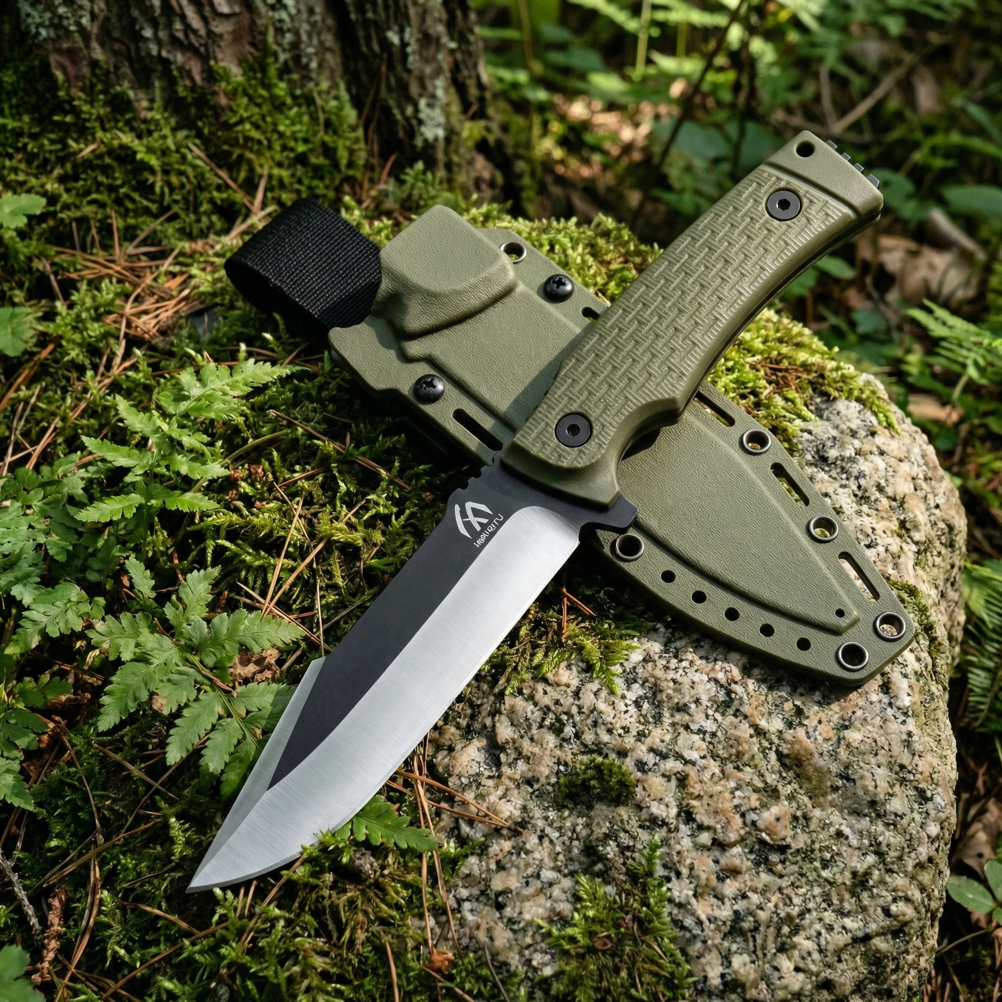 Cuchillo fijo de supervivencia en acero, con funda táctica - imagen 5