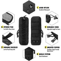 Funda táctica cuchillo nylon EDC con soporte linterna para caza y tiro
