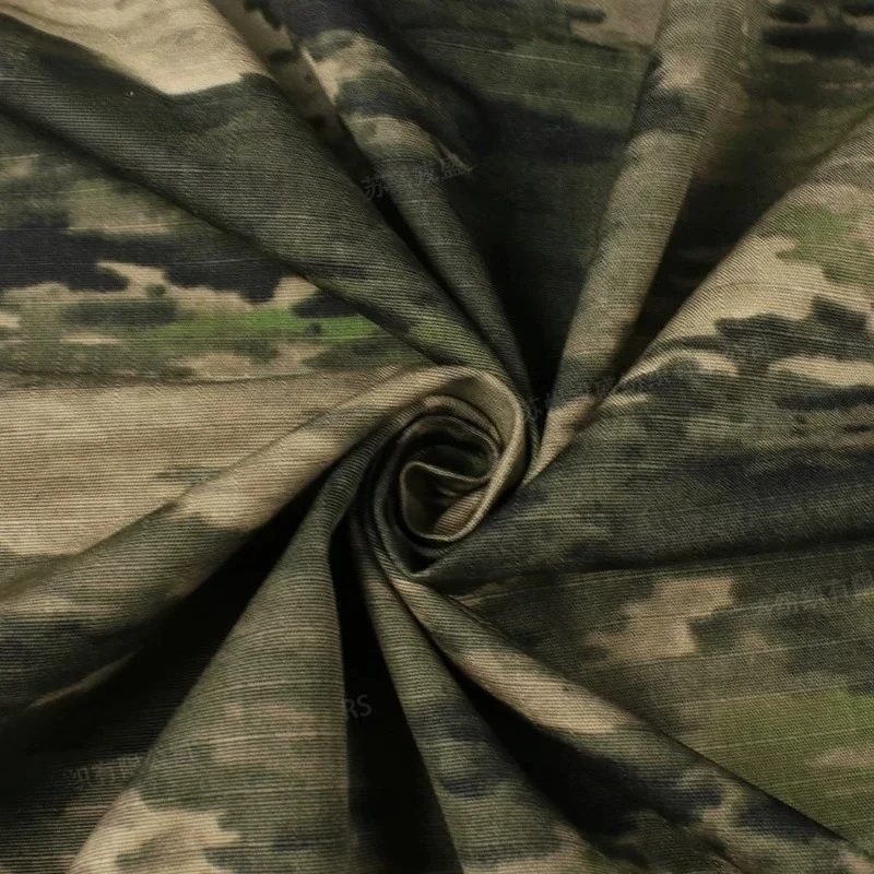 Tela táctica camuflaje urbano A-TACS-FG de nailon y algodón a cuadros