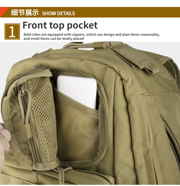 Vista adicional de la mochila para uso en exteriores