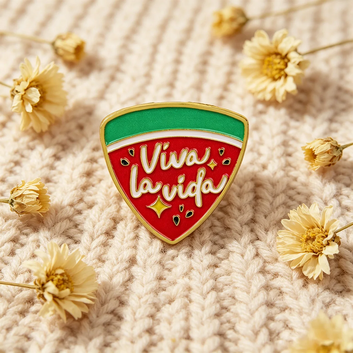 Broches de esmalte sandía Viva la vida para mujer, pines - imagen 3