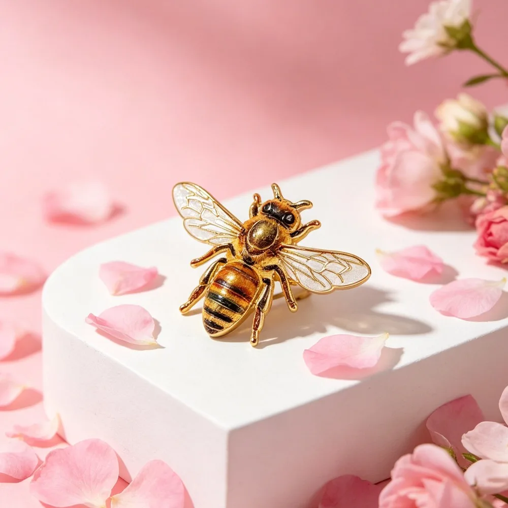 Broche de esmalte abeja vintage – accesorio para solapa - imagen 3