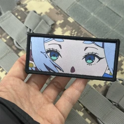 Parche táctico anime ojos niña insignia moral con velcro mochila