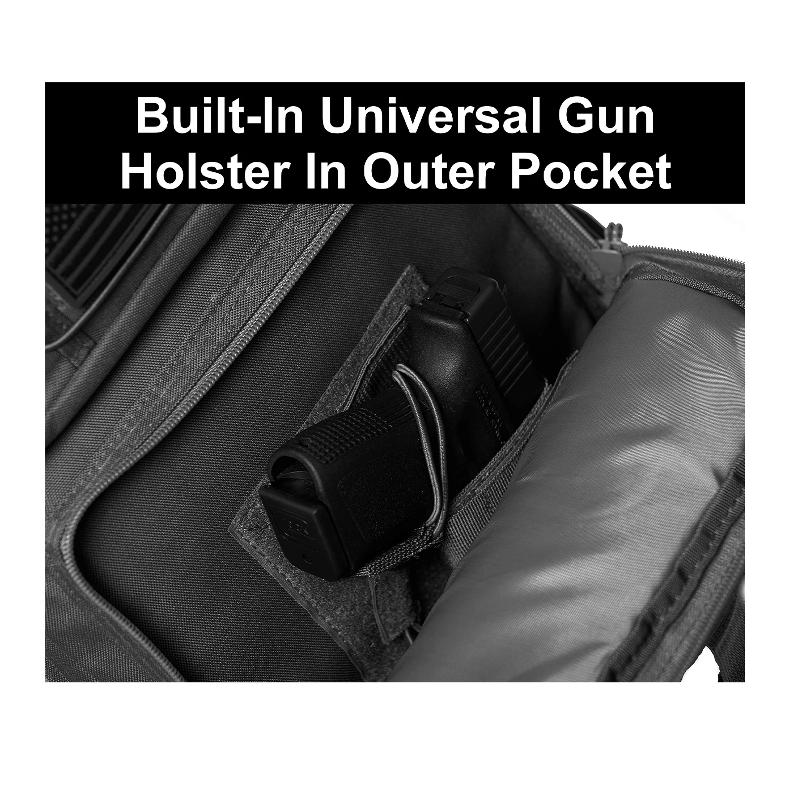 Mochila táctica negra 45L – Bolsa Bug Out para 3 días Assault - imagen 2