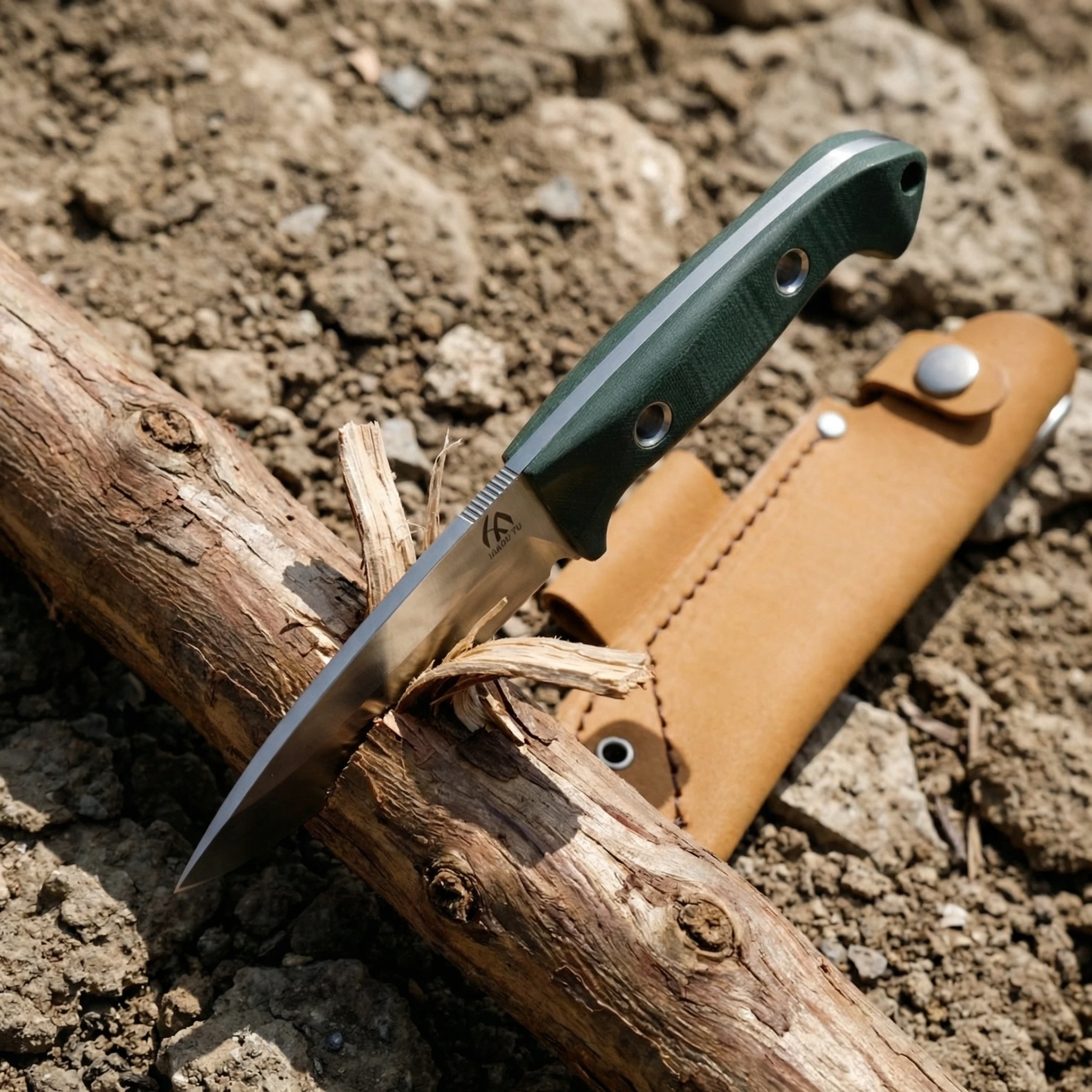 Cuchillo fijo de exterior con funda para senderismo y camping - imagen 5
