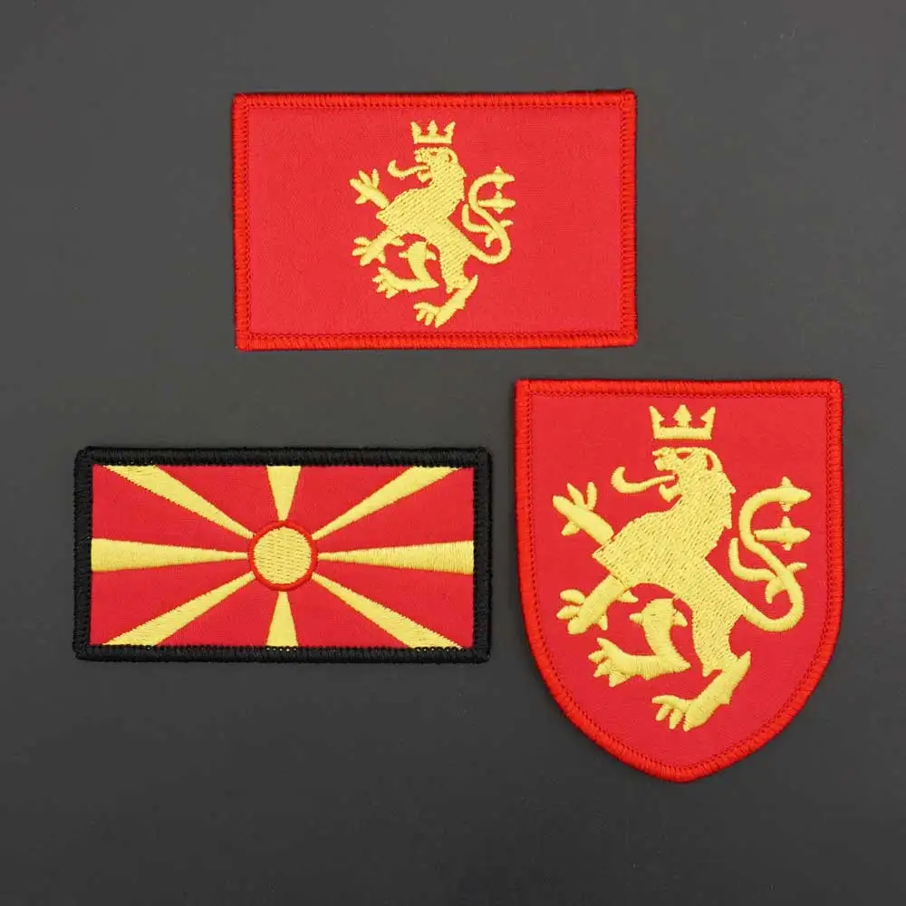 Parche bordado Macedonia Norte con respaldo de gancho