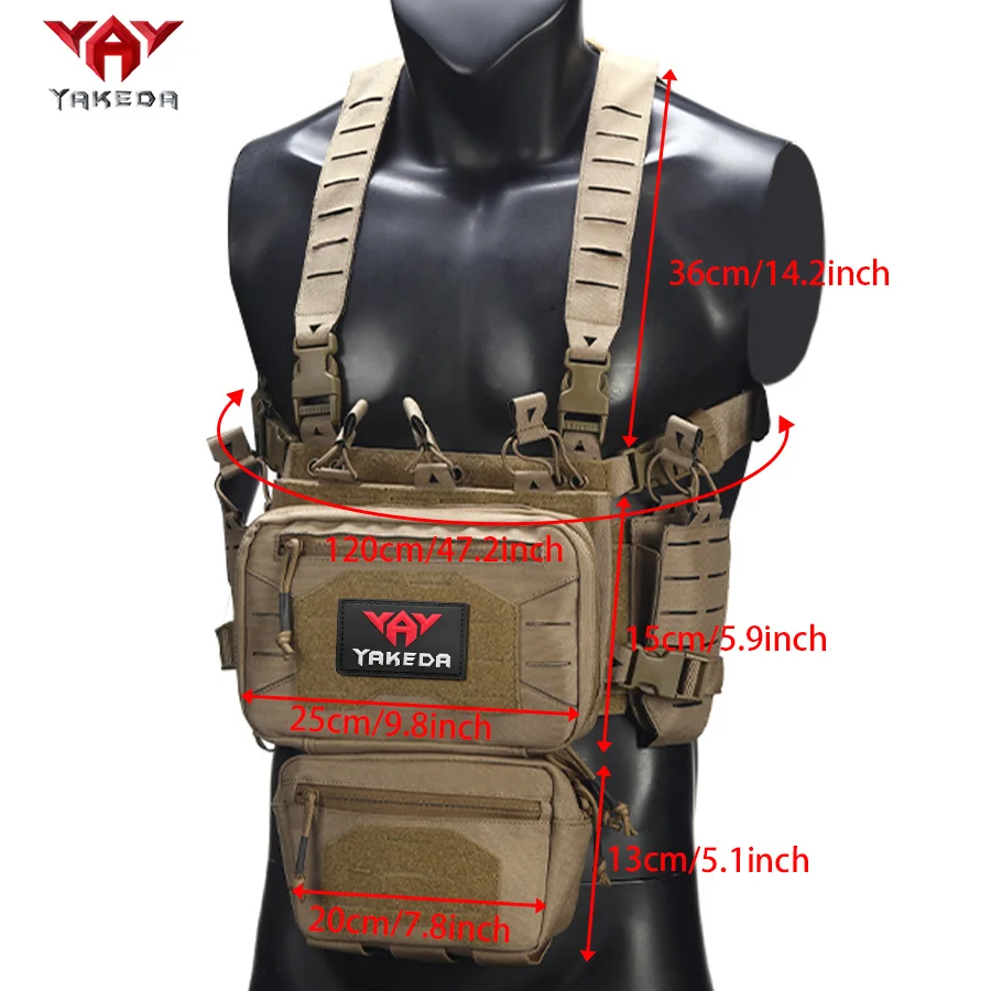 YAKEDA soporte de pecho MOLLE láser ligero táctico con bolsillos - imagen 4