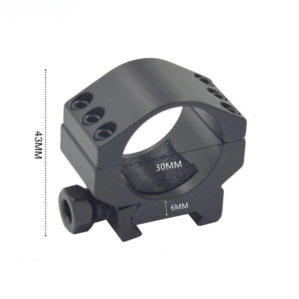Anillo de montaje de 30 mm para riel de 20 mm, acabado negro mate