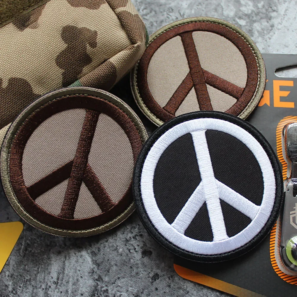Parche moral bordado símbolo paz – Táctico velcro para mochila