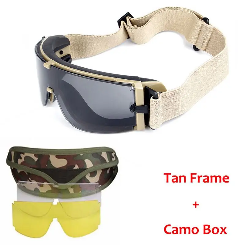 Gafas tácticas USMC X800 con 3 lentes para caza airsoft y tiro - imagen 4