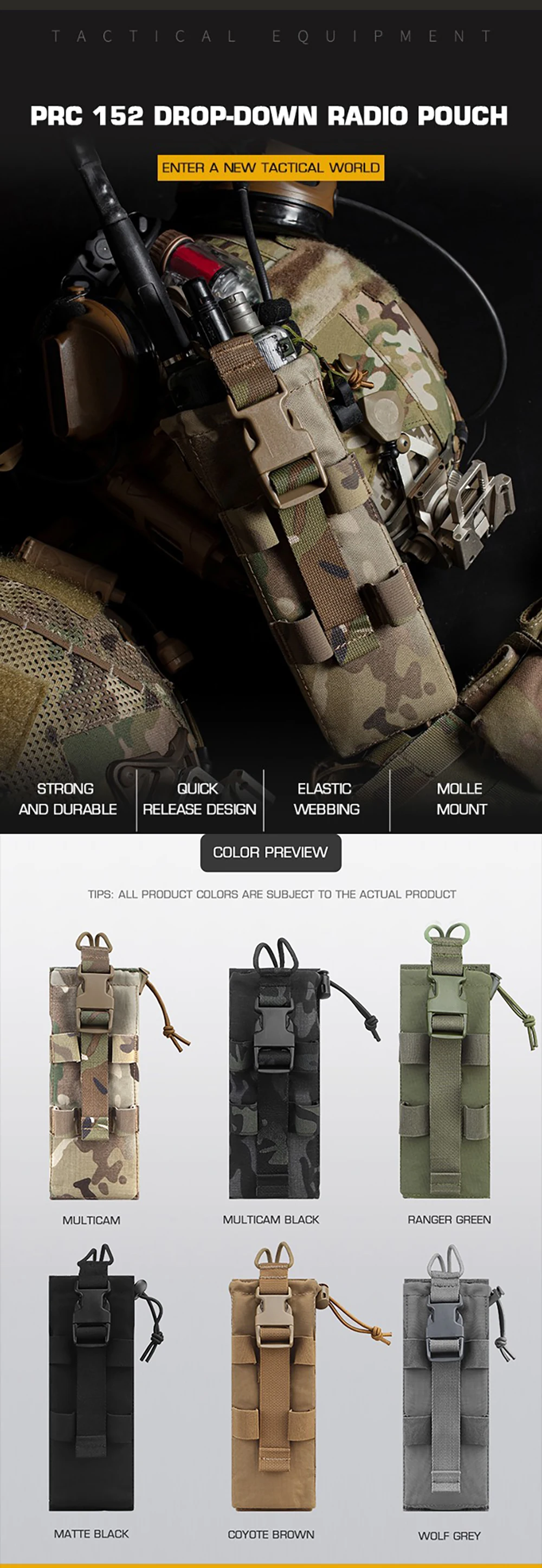Bolsa táctica para radio view frontal