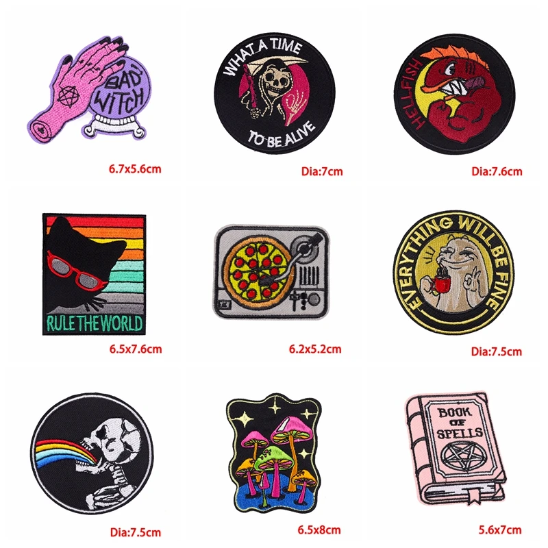 Parche bordado calavera terror – Thermoadhesivo militar para ropa - imagen 2