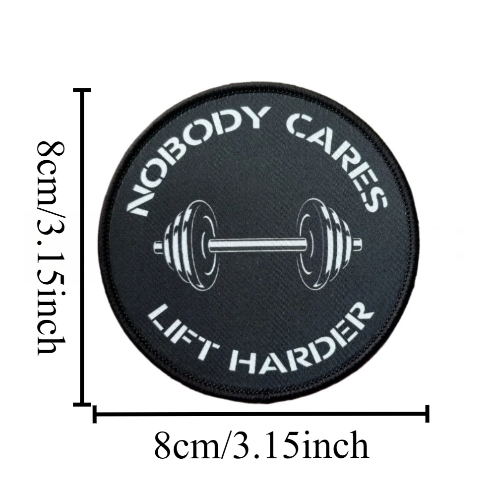 Parche táctico gimnasio Velcro frase Nobody Cares Lift Harder - imagen 3