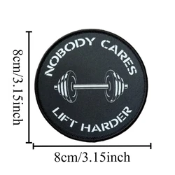 Parche táctico gimnasio Velcro frase Nobody Cares Lift Harder
