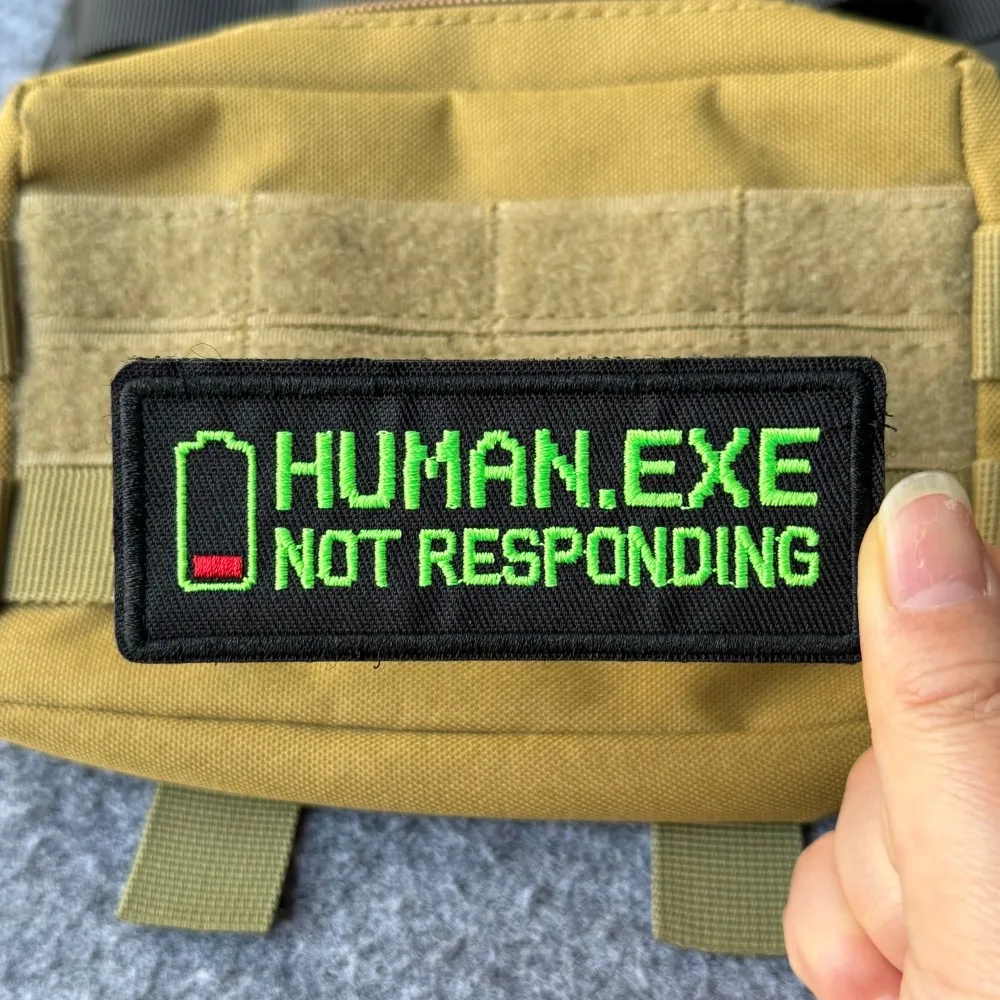 Parche táctico bordado HUMAN.EXE NOT RESPONDING para mochilas - imagen 4