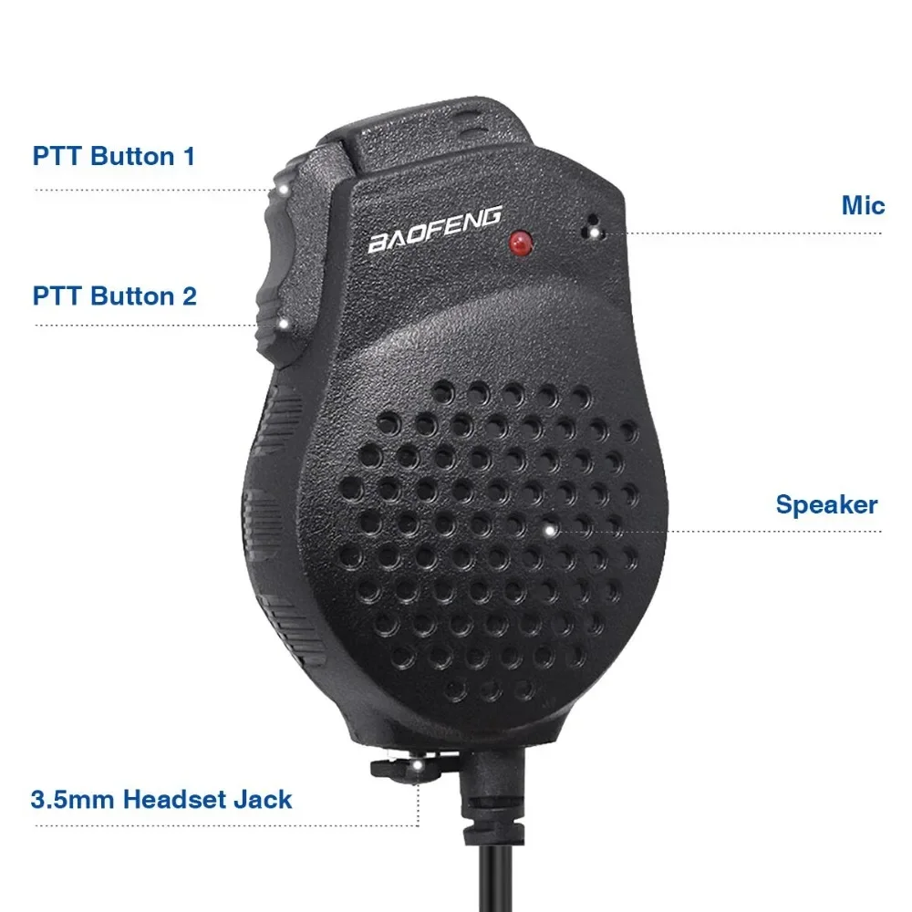 Micrófono altavoz de hombro Baofeng PTT para UV-5R UV-82 - imagen 5