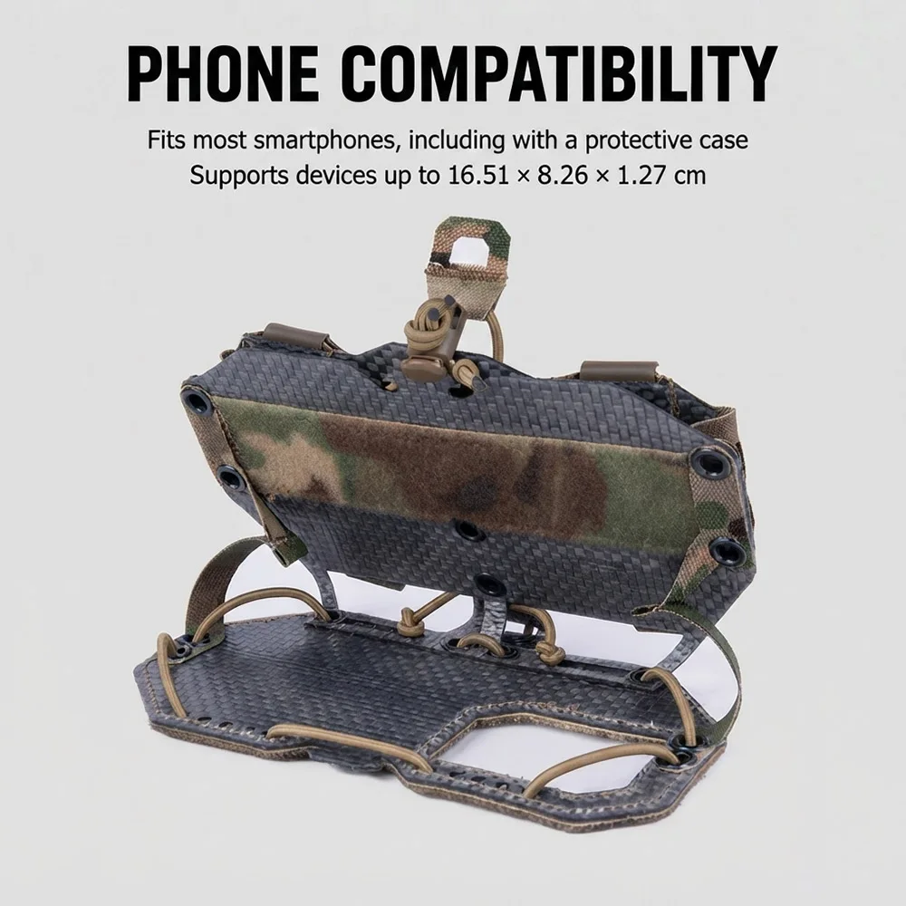 Soporte táctico MOLLE plegable para móvil con cordón elástico ajustable - imagen 4