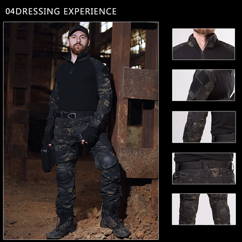 Pantalones tácticos cargo ripstop camuflaje combate - imagen 4