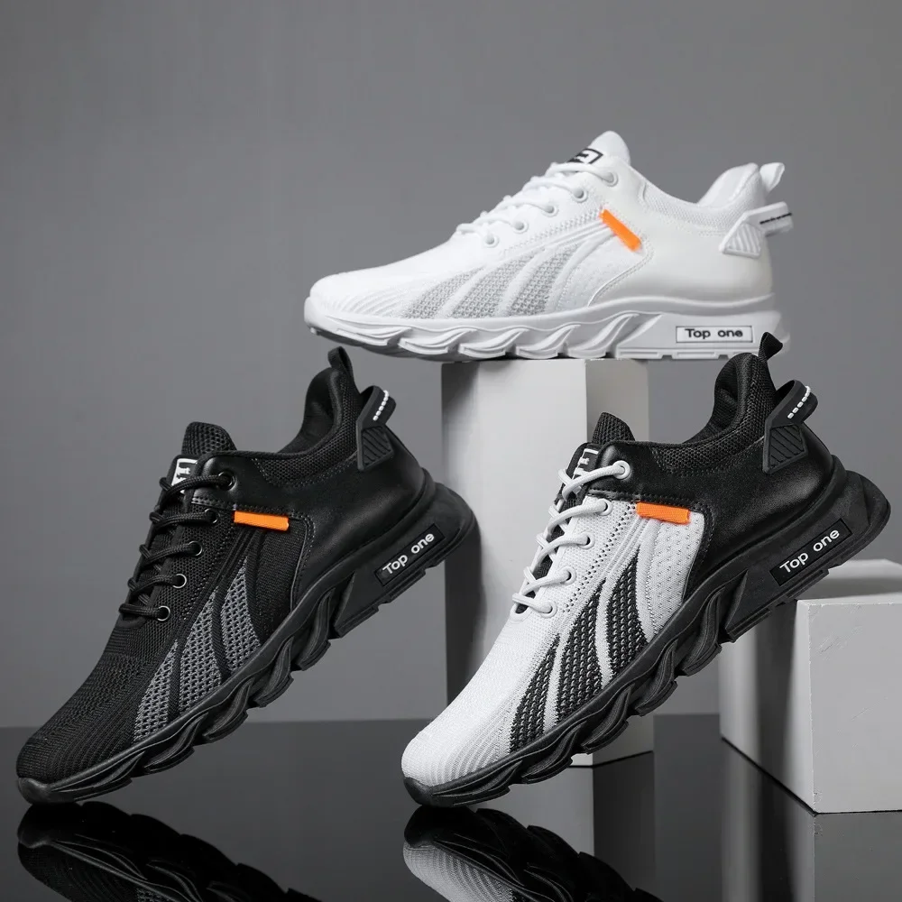 Zapatillas outdoor vulcanizadas mesh con cordones para hombre - imagen 5