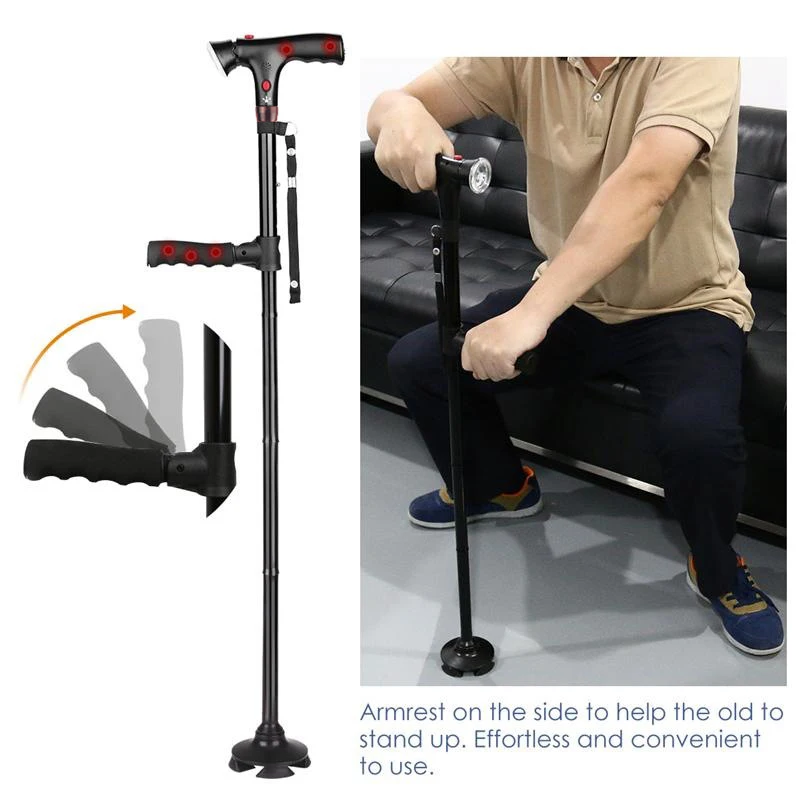 Bastón telescópico plegable con LED – Auxilio nocturno parasenderismo y emergencias - imagen 2