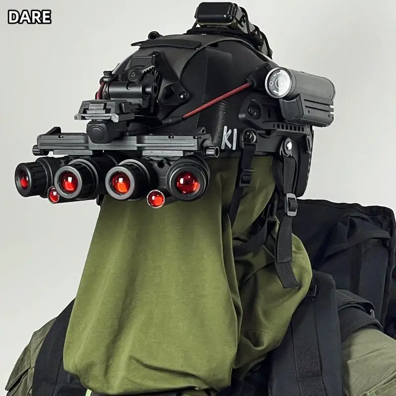 Casco táctico con gafas visión nocturna prop modelo ligero cosplay - imagen 3