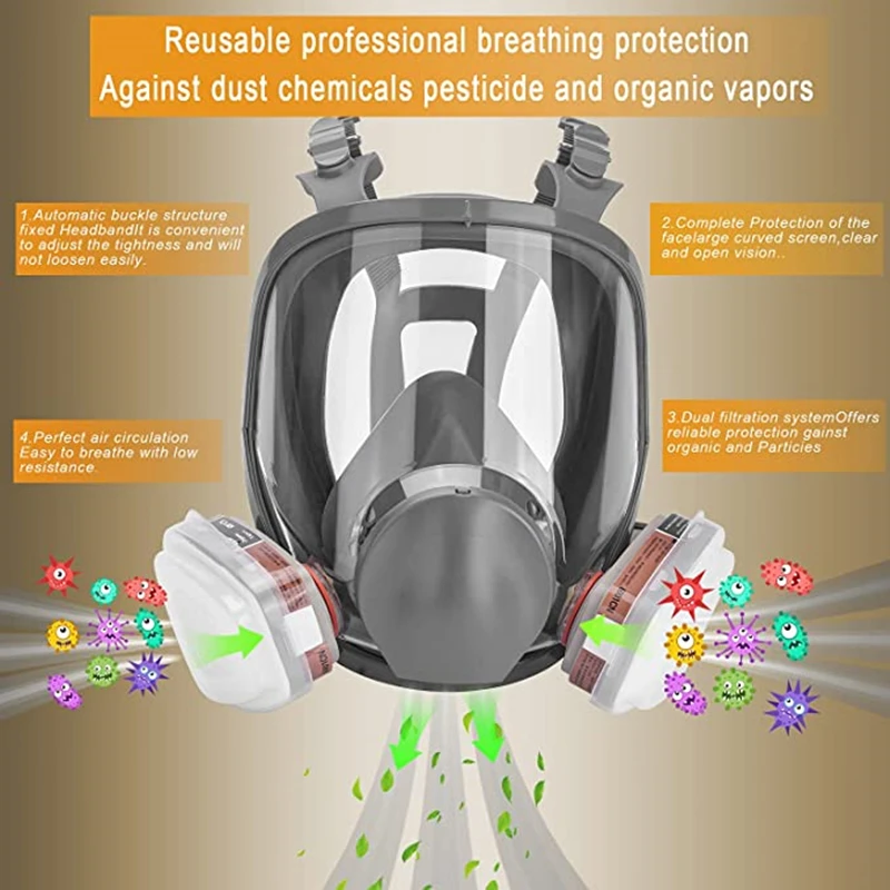 3M 6800 Respirador facial completo gas y pulverización - imagen 5