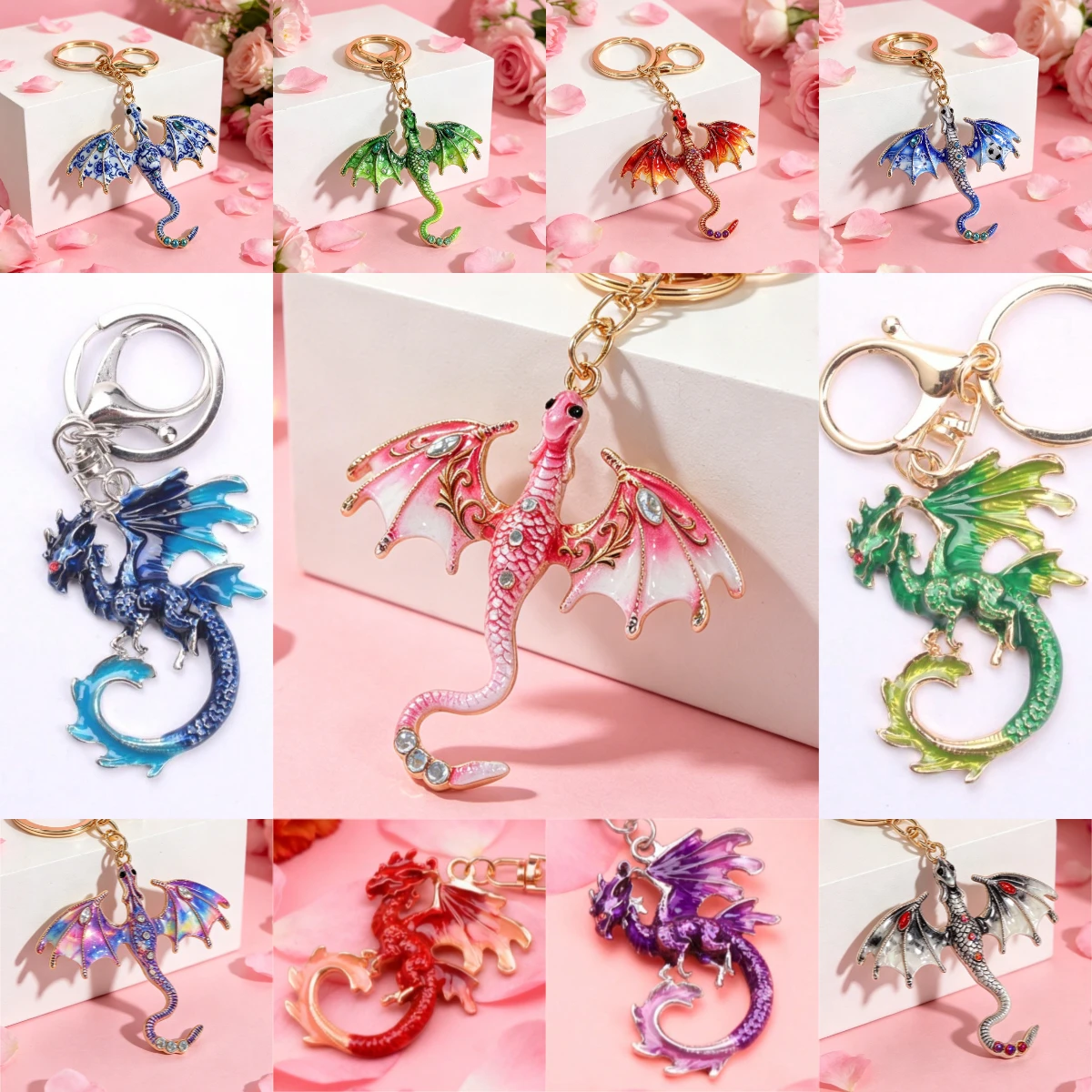 Llavero esmalte dragón Wiván colgante para bolso y coche - imagen 3