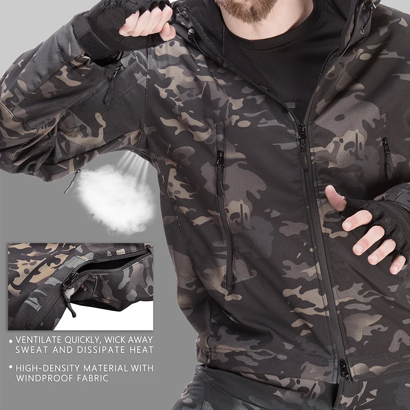 Traje de camuflaje invernal impermeable táctica multibolsillos hombre - imagen 5
