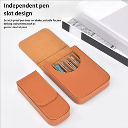 Estuche bolígrafo práctico de cuero PU con ranuras para EDC diario