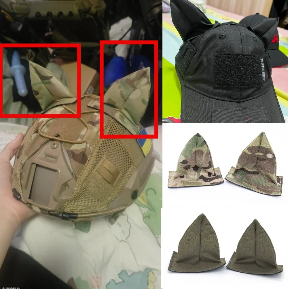 Parche táctico casco orejas de gato con gancho y bucle cosplay - imagen 4