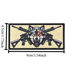 Parche táctico Lobo Solitario cruces de rifle retícula roja velcro