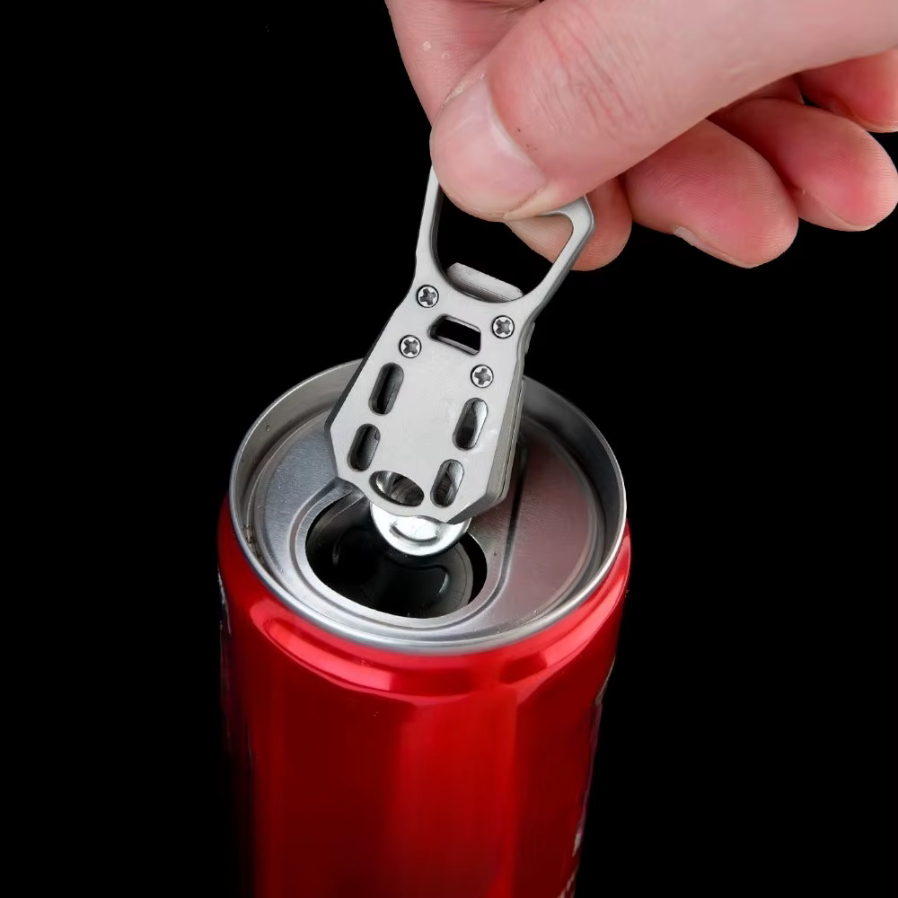 Abridor de botellas titanio mini, llavero portátil táctico - imagen 4