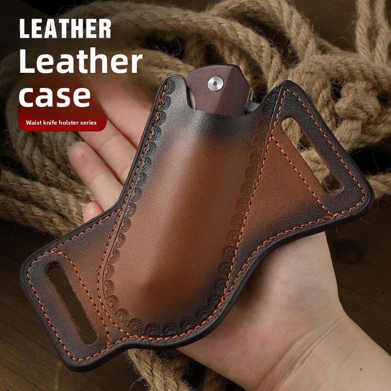 Funda de cuero para cuchillo plegable EDC, montaje lateral - imagen 5