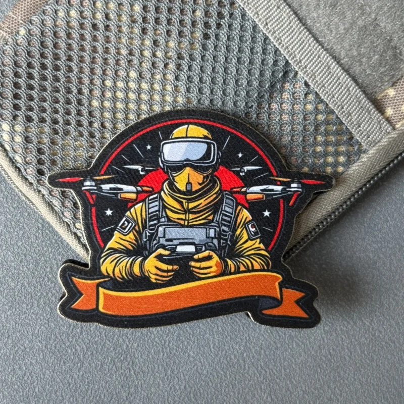 Parche táctico FPV operador con velcro gancho y bucle - imagen 2