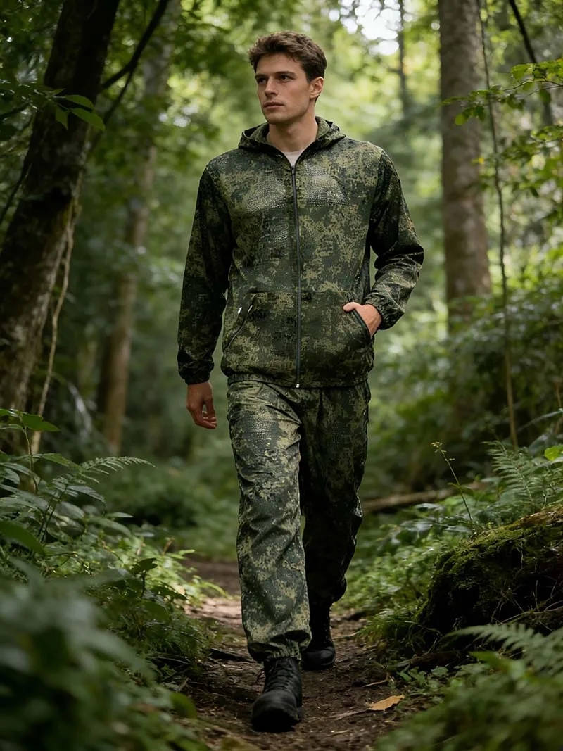 Ropa antimosquitos camuflaje malla con cremallera y capucha - imagen 5